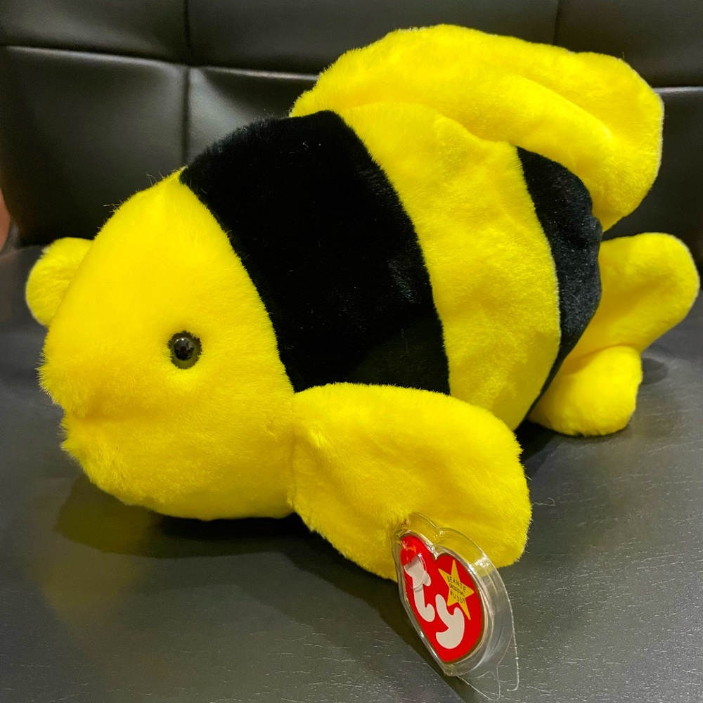 TY 1998 BUBBLES THE FISH BEANIE BUDDY NWT